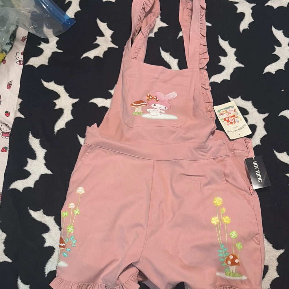 Pink  Overalls with Bunny Design